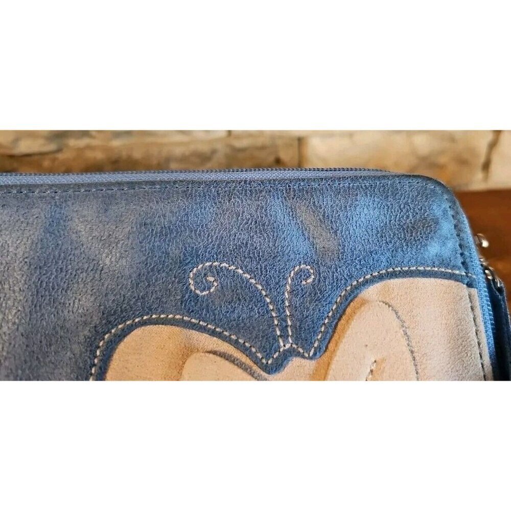Butterfly Clutch, Wallet, Purse Blue With Butterfly - Picture 12 of 15